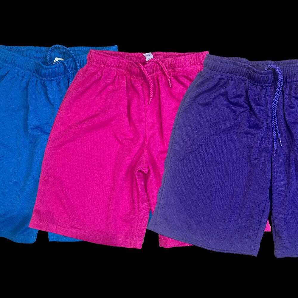 Girls Size 10/12 Tec-One athletic mesh shorts, 3 pack